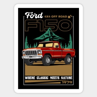 Retro F150 Pickup Car Magnet